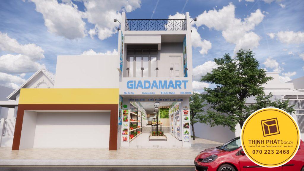 Thi công bảng hiệu cửa hàng siêu thị