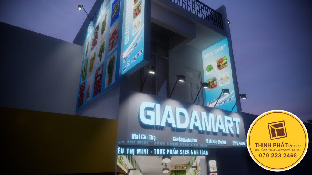 Làm bảng hiệu cửa hàng siêu thị