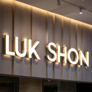 thi cong chu noi inox mat mica sang den