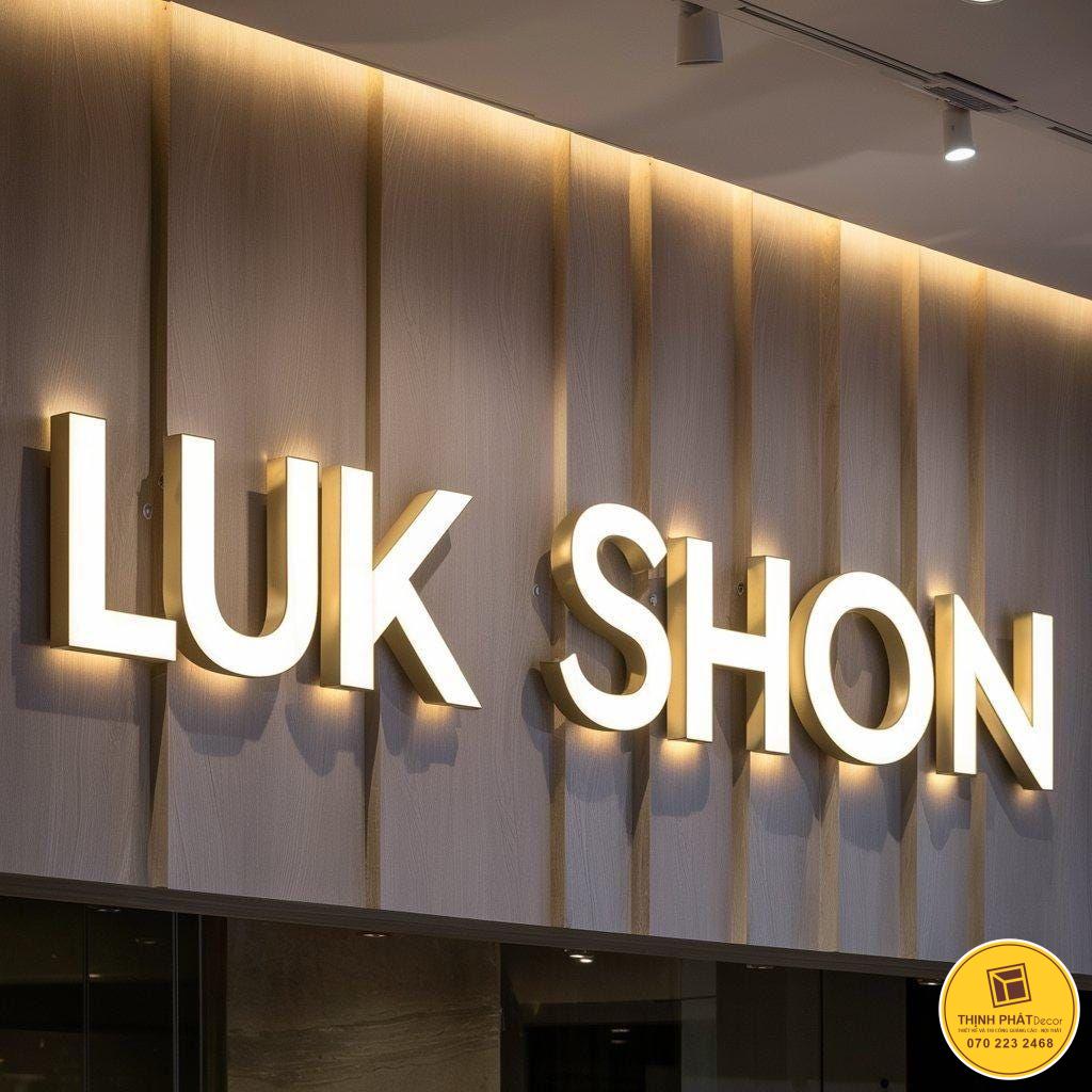 thi cong chu noi inox mat mica sang den