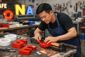 làm chữ mica sáng đèn